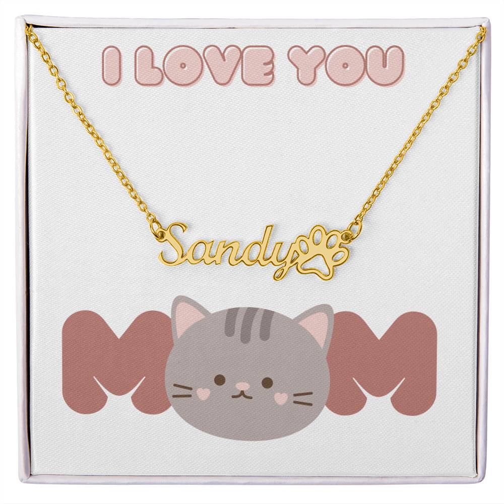 Cat Mom -Customized necklace with paw