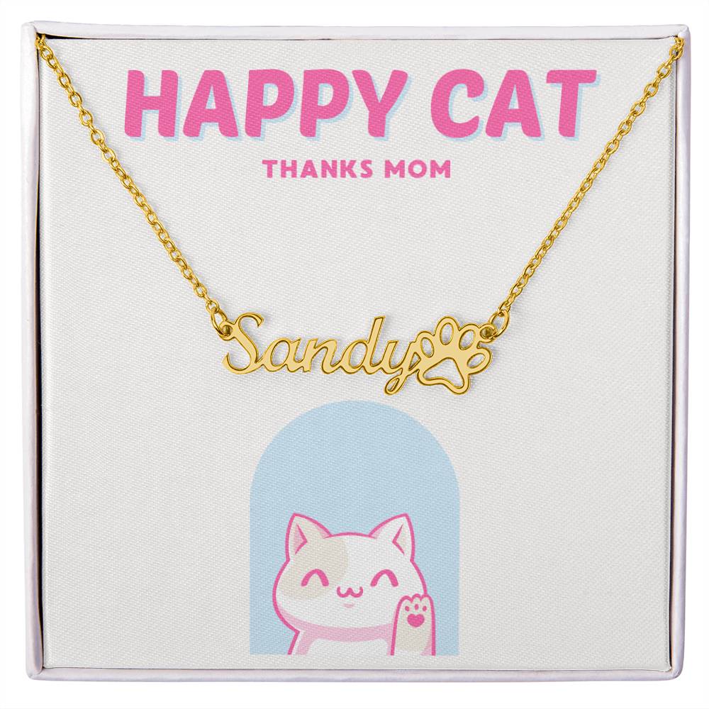 Cat Mom -Customized necklace with paw