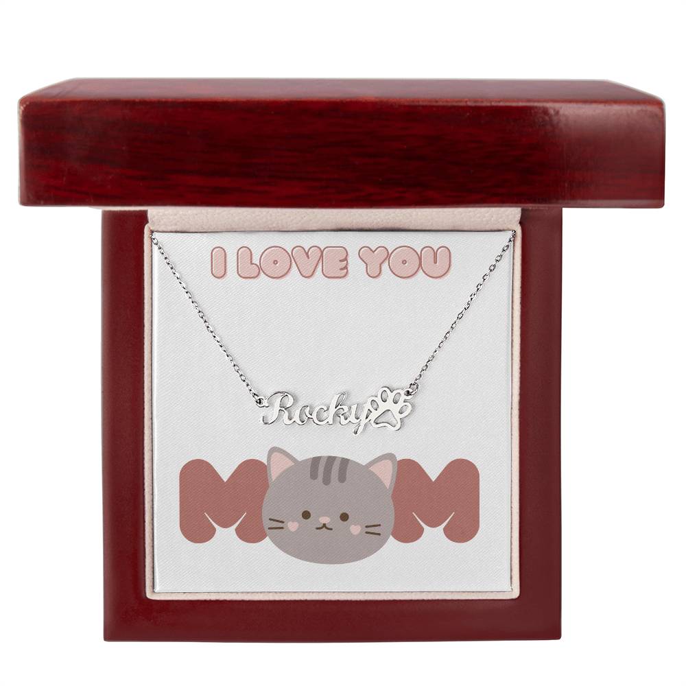 Cat Mom -Customized necklace with paw