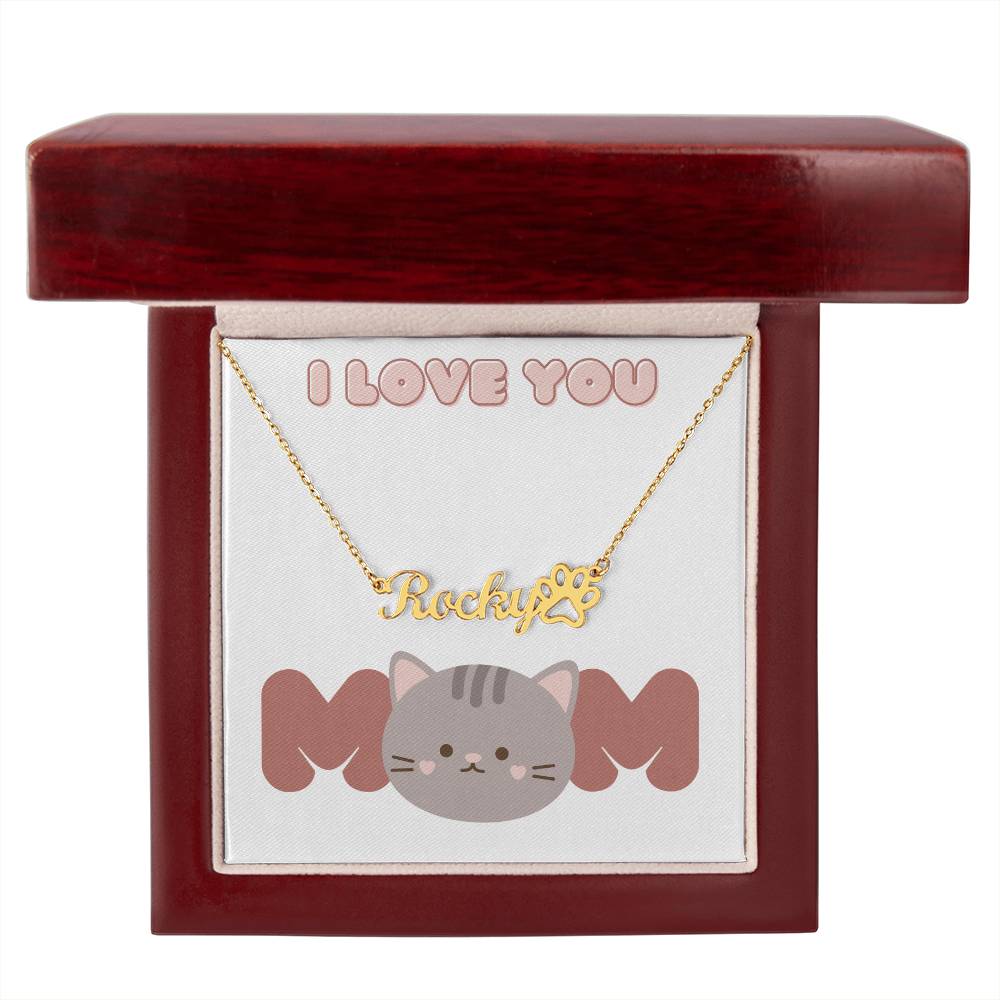 Cat Mom -Customized necklace with paw