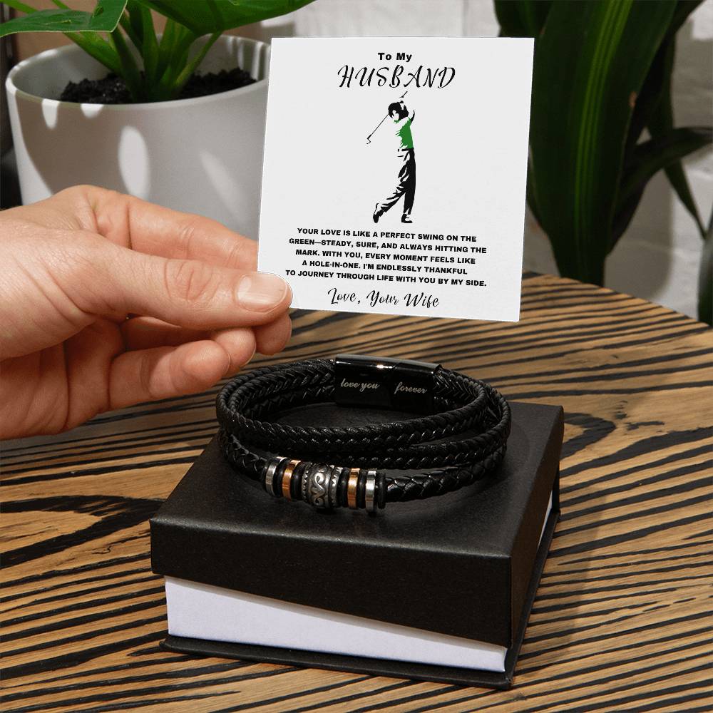 Husband- Hole-in-one-Men's "Love You Forever" Bracelet