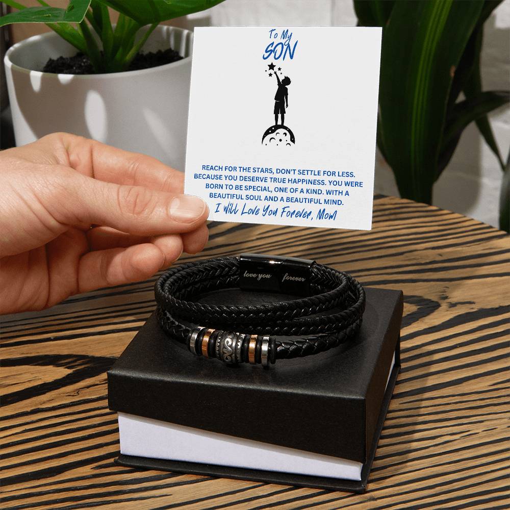 Son- Reach for the stars-Men's "Love You Forever" Bracelet