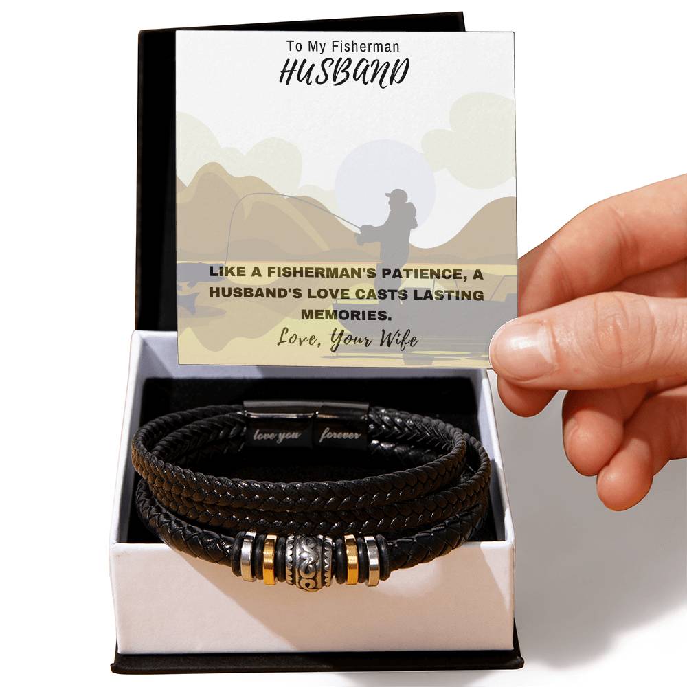 Husband- Fisherman-Men's "Love You Forever" Bracelet