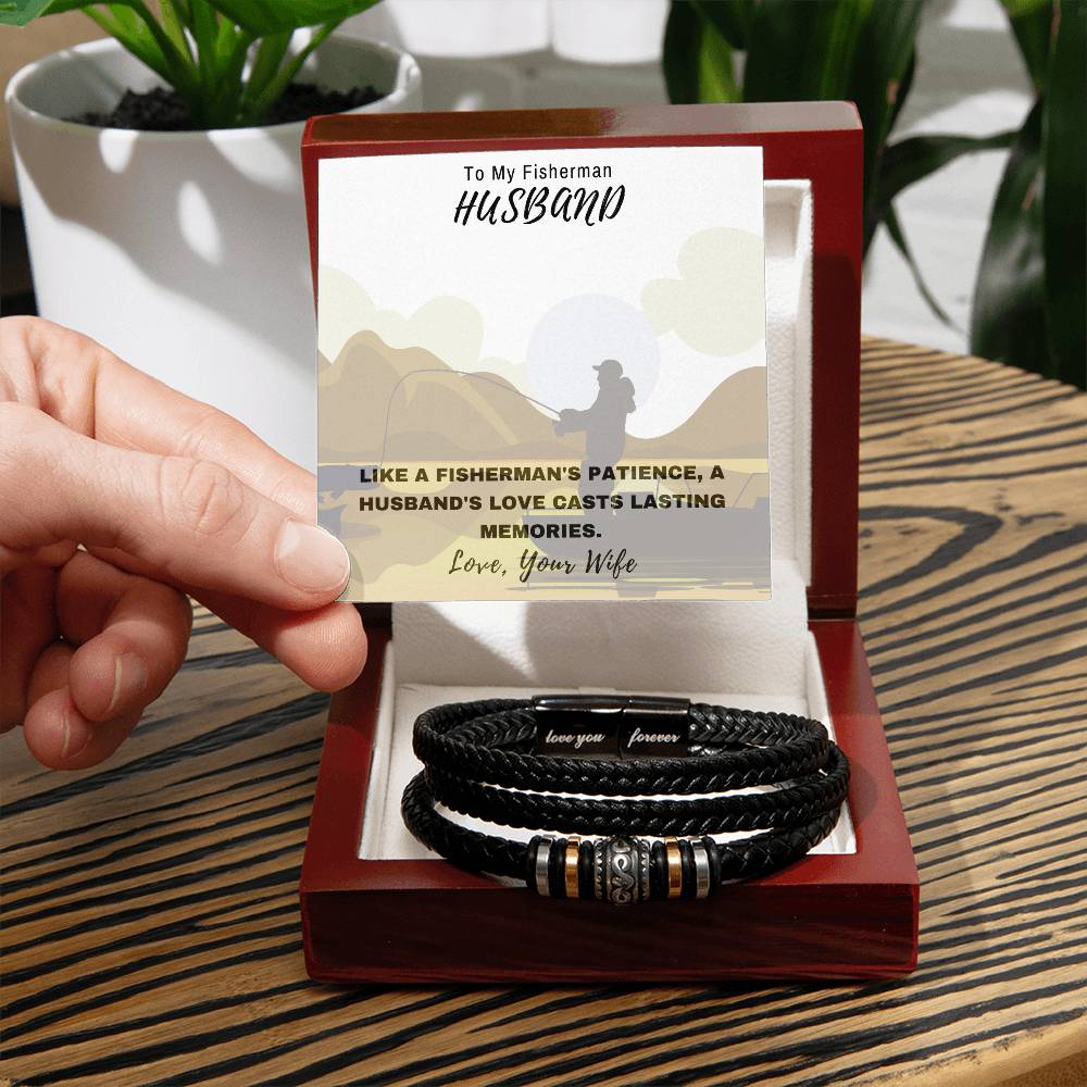 Husband- Fisherman-Men's "Love You Forever" Bracelet