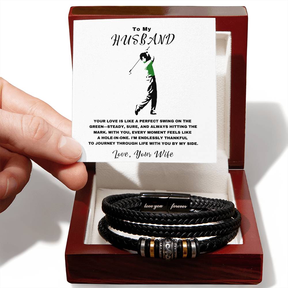 Husband- Hole-in-one-Men's "Love You Forever" Bracelet