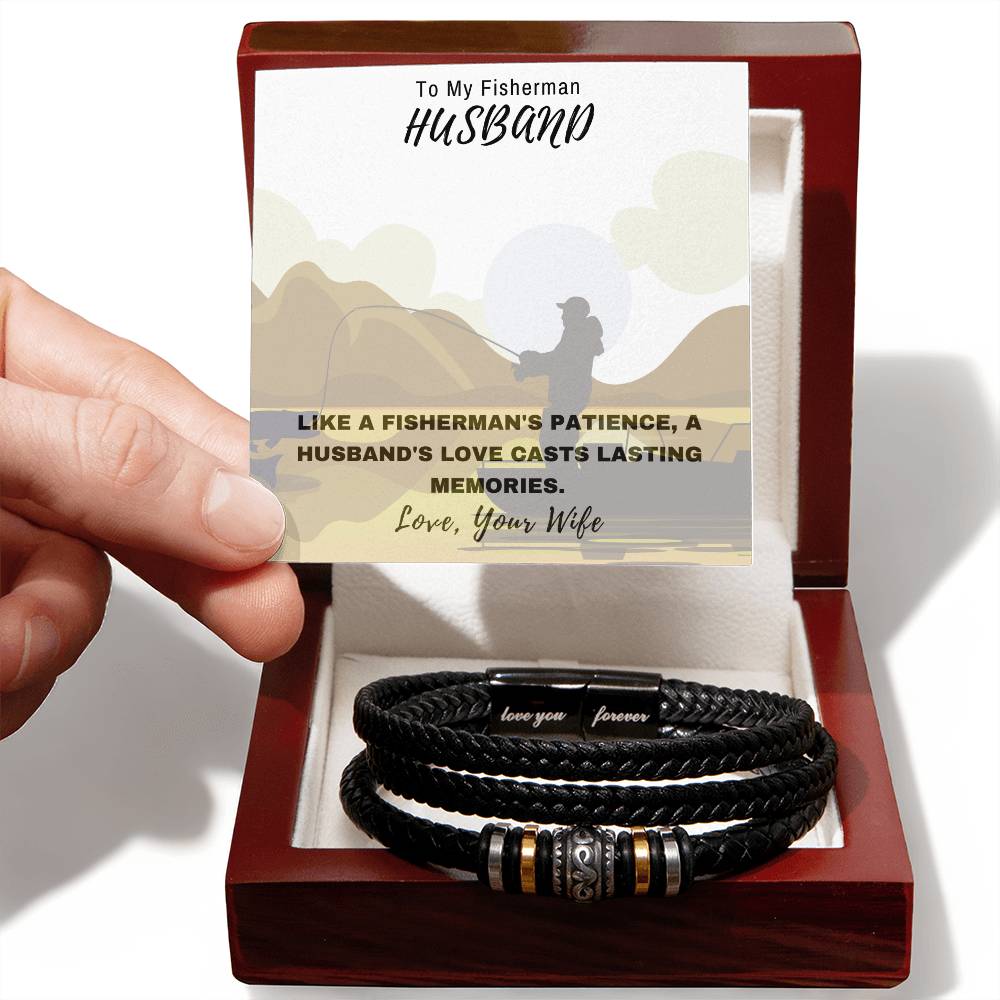 Husband- Fisherman-Men's "Love You Forever" Bracelet